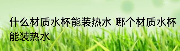 什么材质水杯能装热水 哪个材质水杯能装热水