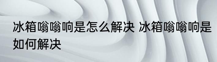 冰箱嗡嗡响是怎么解决 冰箱嗡嗡响是如何解决