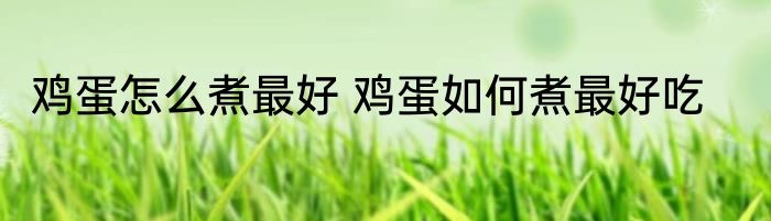 鸡蛋怎么煮最好 鸡蛋如何煮最好吃