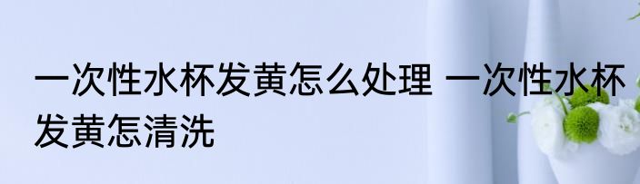 一次性水杯发黄怎么处理 一次性水杯发黄怎清洗