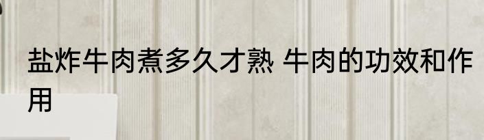 盐炸牛肉煮多久才熟 牛肉的功效和作用
