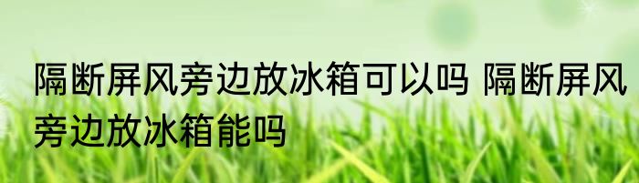 隔断屏风旁边放冰箱可以吗 隔断屏风旁边放冰箱能吗