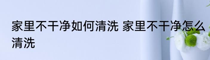 家里不干净如何清洗 家里不干净怎么清洗