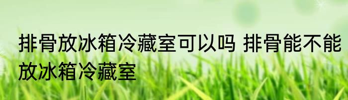 排骨放冰箱冷藏室可以吗 排骨能不能放冰箱冷藏室
