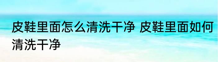 皮鞋里面怎么清洗干净 皮鞋里面如何清洗干净