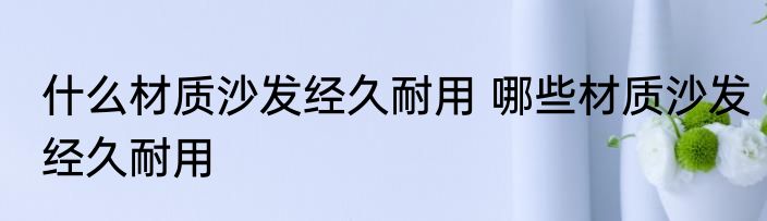 什么材质沙发经久耐用 哪些材质沙发经久耐用