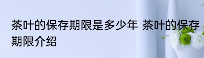 茶叶的保存期限是多少年 茶叶的保存期限介绍