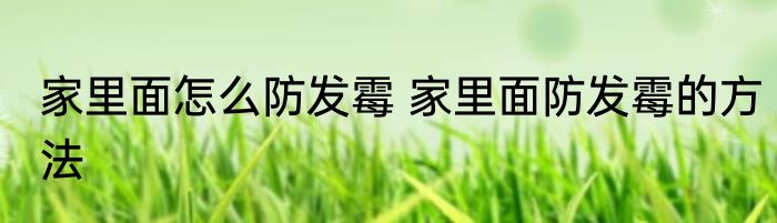 家里面怎么防发霉 家里面防发霉的方法