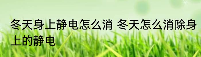 冬天身上静电怎么消 冬天怎么消除身上的静电