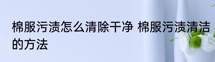 棉服污渍怎么清除干净 棉服污渍清洁的方法