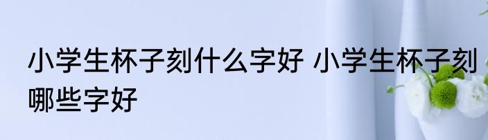 小学生杯子刻什么字好 小学生杯子刻哪些字好