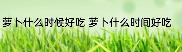 萝卜什么时候好吃 萝卜什么时间好吃