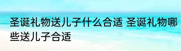 圣诞礼物送儿子什么合适 圣诞礼物哪些送儿子合适