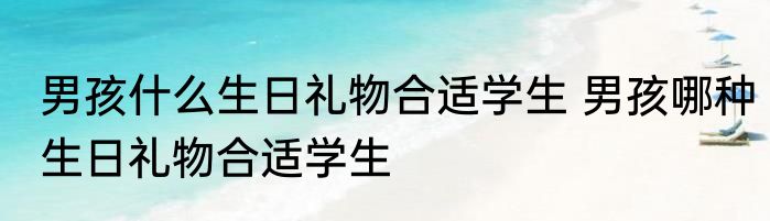 男孩什么生日礼物合适学生 男孩哪种生日礼物合适学生