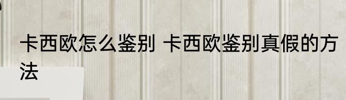 卡西欧怎么鉴别 卡西欧鉴别真假的方法