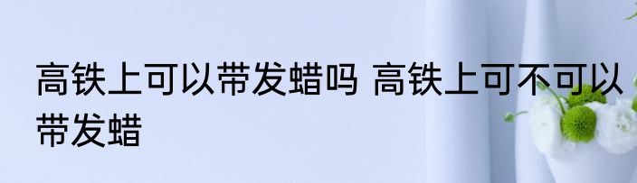 高铁上可以带发蜡吗 高铁上可不可以带发蜡