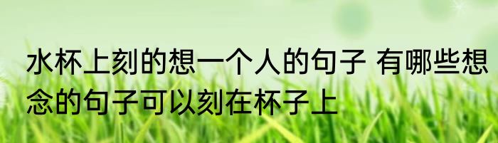 水杯上刻的想一个人的句子 有哪些想念的句子可以刻在杯子上