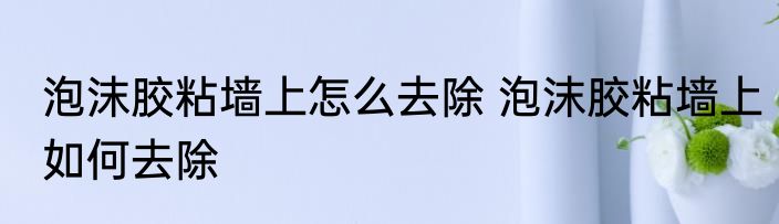 泡沫胶粘墙上怎么去除 泡沫胶粘墙上如何去除