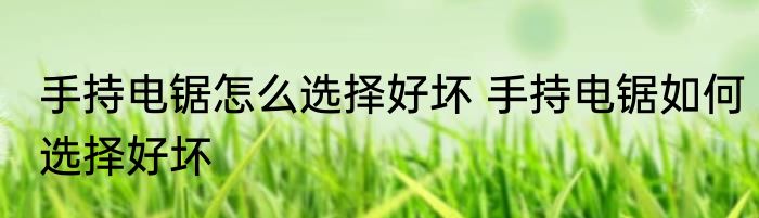 手持电锯怎么选择好坏 手持电锯如何选择好坏