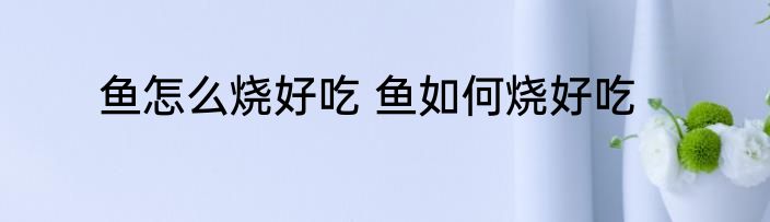鱼怎么烧好吃 鱼如何烧好吃