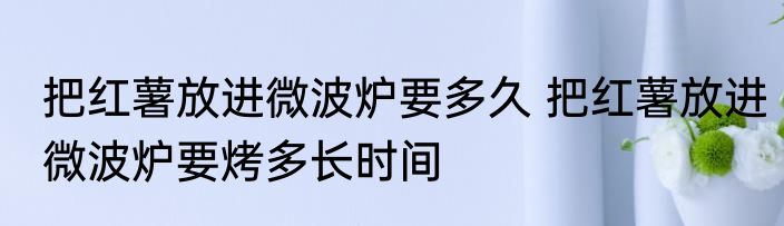把红薯放进微波炉要多久 把红薯放进微波炉要烤多长时间