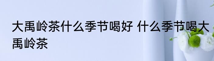 大禹岭茶什么季节喝好 什么季节喝大禹岭茶