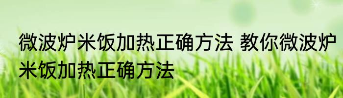 微波炉米饭加热正确方法 教你微波炉米饭加热正确方法