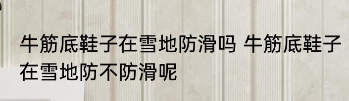 牛筋底鞋子在雪地防滑吗 牛筋底鞋子在雪地防不防滑呢
