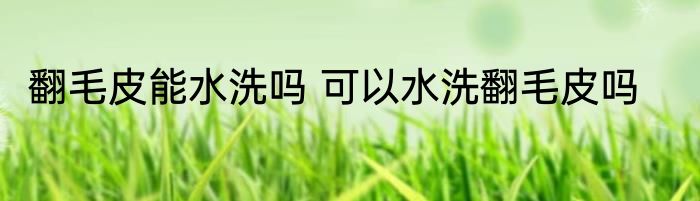 翻毛皮能水洗吗 可以水洗翻毛皮吗