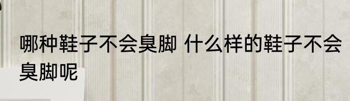 哪种鞋子不会臭脚 什么样的鞋子不会臭脚呢