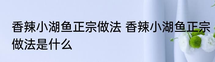 香辣小湖鱼正宗做法 香辣小湖鱼正宗做法是什么
