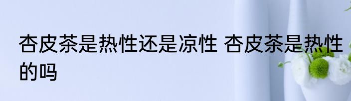 杏皮茶是热性还是凉性 杏皮茶是热性的吗
