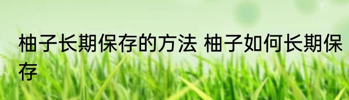 柚子长期保存的方法 柚子如何长期保存