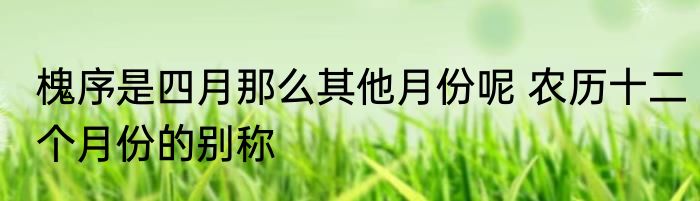 槐序是四月那么其他月份呢 农历十二个月份的别称