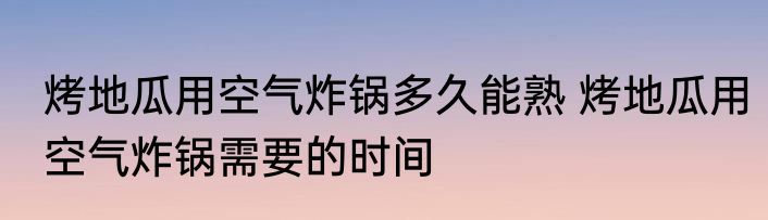 烤地瓜用空气炸锅多久能熟 烤地瓜用空气炸锅需要的时间