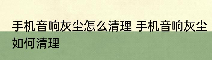 手机音响灰尘怎么清理 手机音响灰尘如何清理