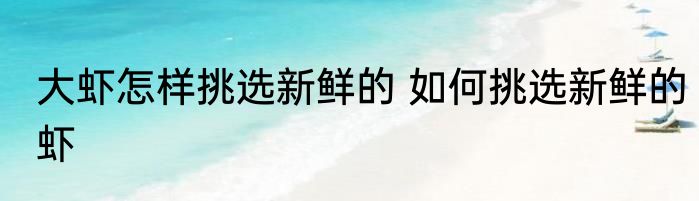大虾怎样挑选新鲜的 如何挑选新鲜的虾