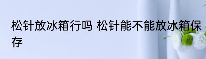 松针放冰箱行吗 松针能不能放冰箱保存