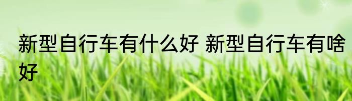 新型自行车有什么好 新型自行车有啥好