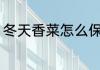 冬天香菜怎么保存 冬天香菜如何保存