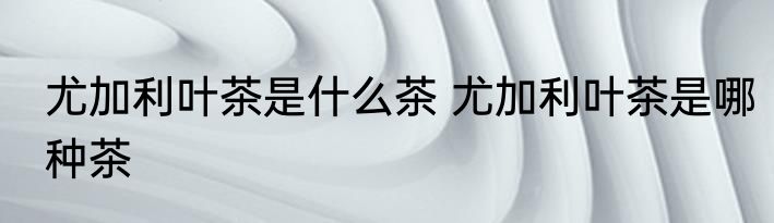 尤加利叶茶是什么茶 尤加利叶茶是哪种茶