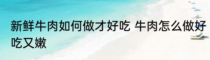 新鲜牛肉如何做才好吃 牛肉怎么做好吃又嫩