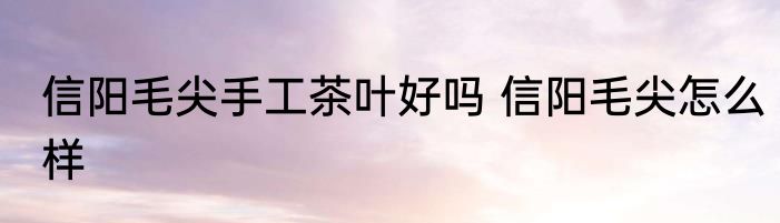 信阳毛尖手工茶叶好吗 信阳毛尖怎么样