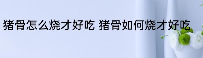 猪骨怎么烧才好吃 猪骨如何烧才好吃