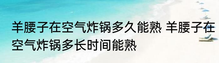 羊腰子在空气炸锅多久能熟 羊腰子在空气炸锅多长时间能熟