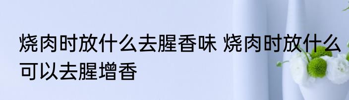 烧肉时放什么去腥香味 烧肉时放什么可以去腥增香
