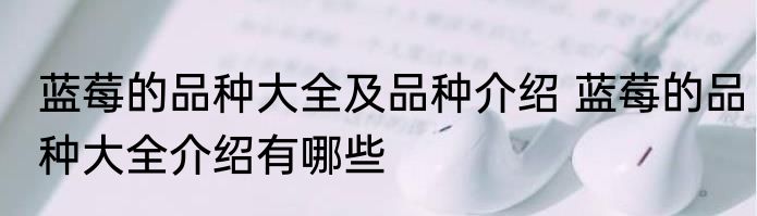 蓝莓的品种大全及品种介绍 蓝莓的品种大全介绍有哪些