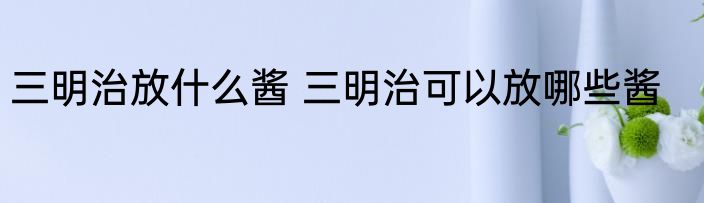 三明治放什么酱 三明治可以放哪些酱