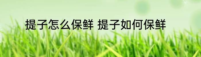 提子怎么保鲜 提子如何保鲜