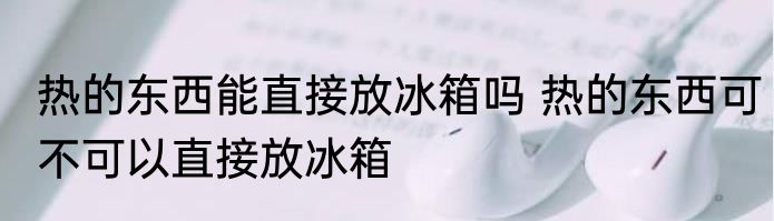 热的东西能直接放冰箱吗 热的东西可不可以直接放冰箱